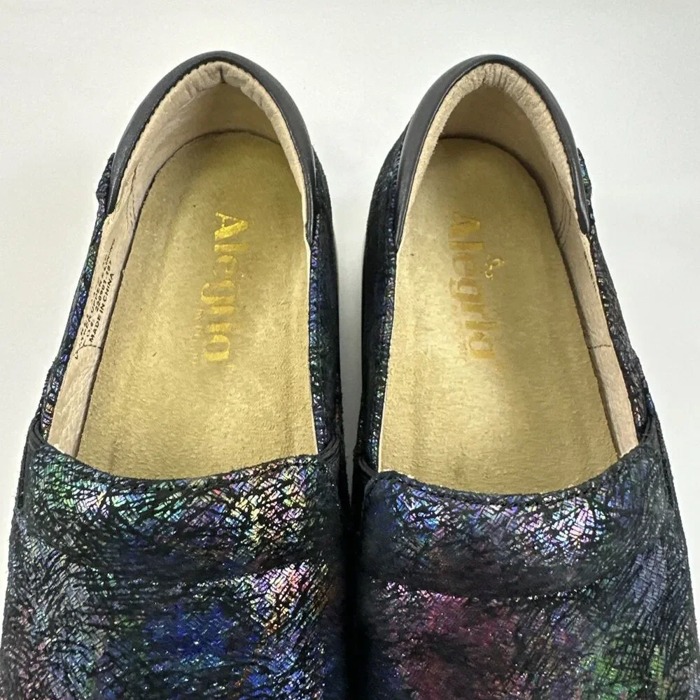 Alegria Keli Dynomite Slip On Clog‎ Comfort Iridescent Leather KEL-7522 36 6-6.5